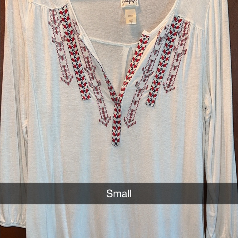 Day Trip Embellished 3/4 Sleeve Blouse